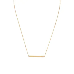 18" 14 Karat Gold Plated Bar Necklace with CZ