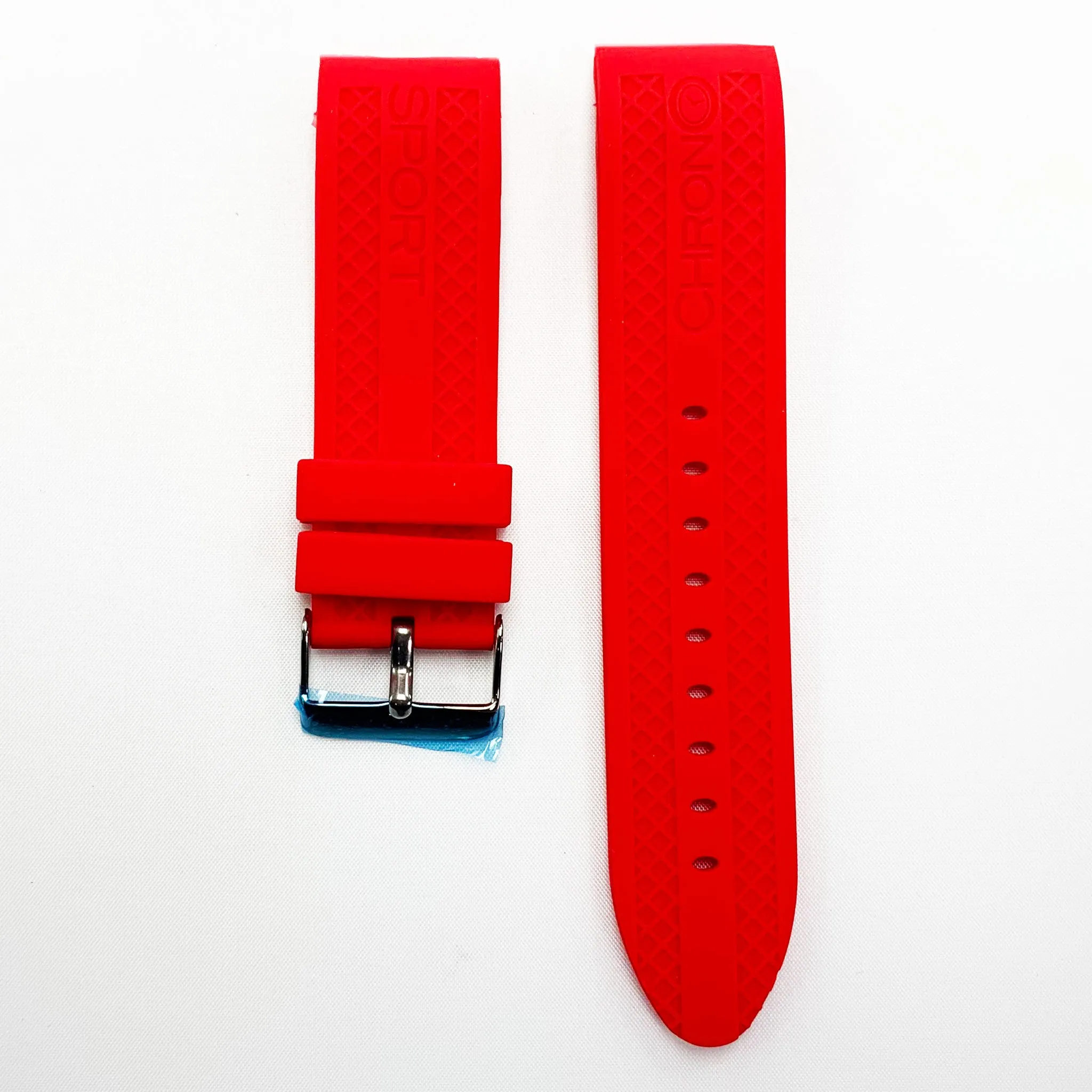 22 MM Silicone Curve Watch Band Red Color Quick Release Regular Size Watch Strap Steel HR