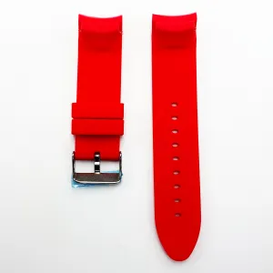 22 MM Silicone Curve Watch Band Red Color Quick Release Regular Size Watch Strap Steel HR