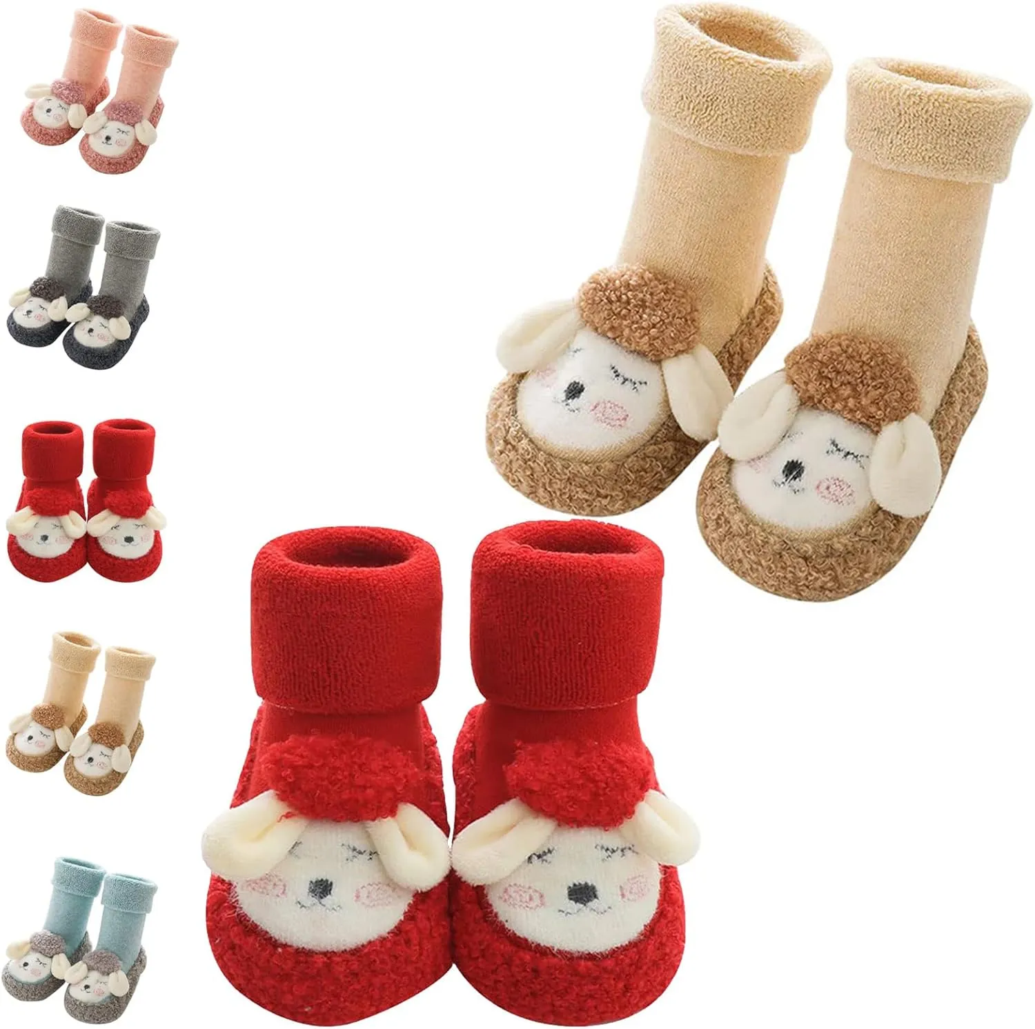 Baby Cartoon Plush Cotton Toddler Shoes,2025 Fall Winter Non Slip Baby Shoes,Baby Plush Cotton Toddler Shoes