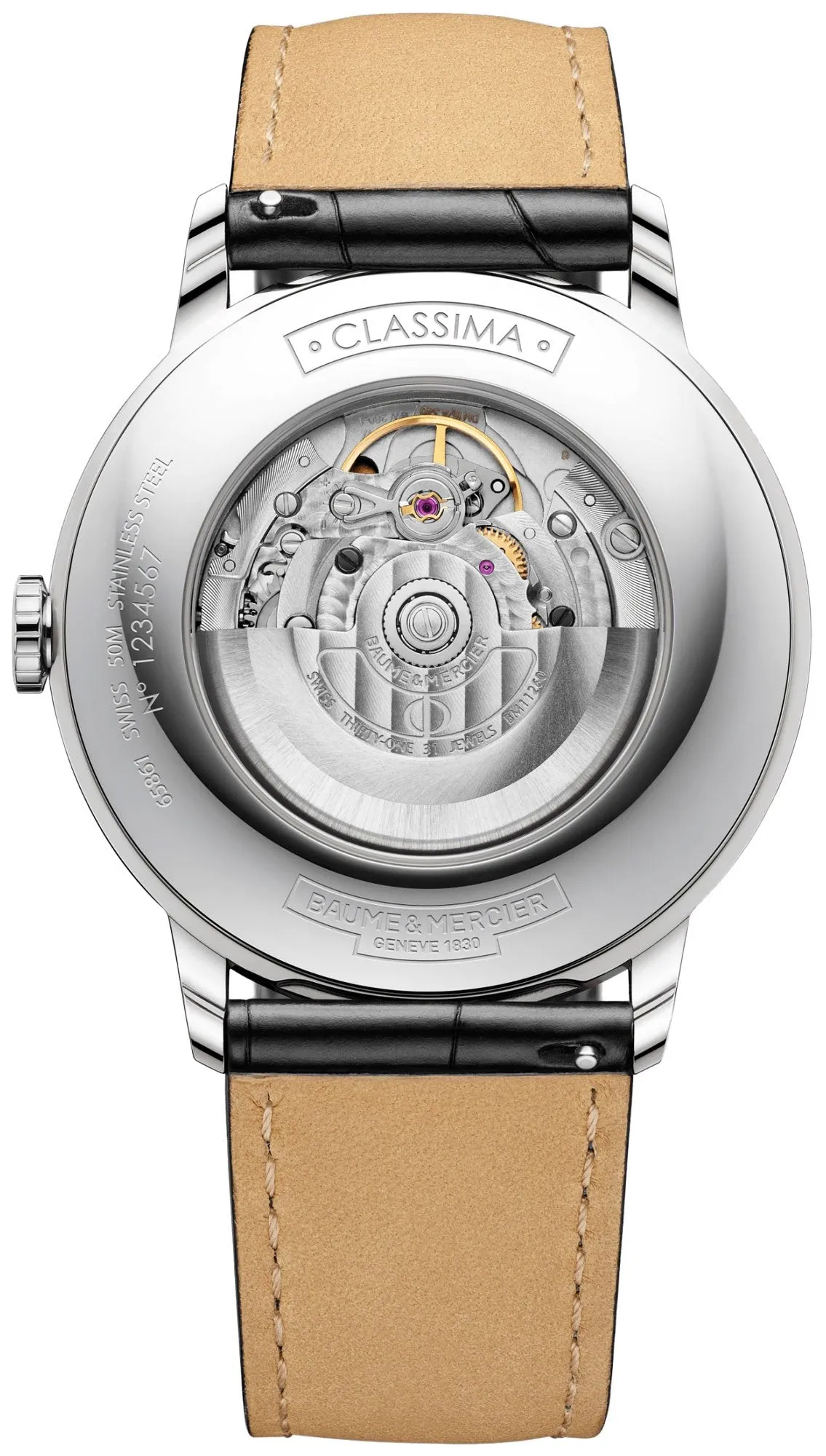 Baume & Mercier Classima Automatic Blue Dial Black Leather Strap Date Mens Watch MOA10480