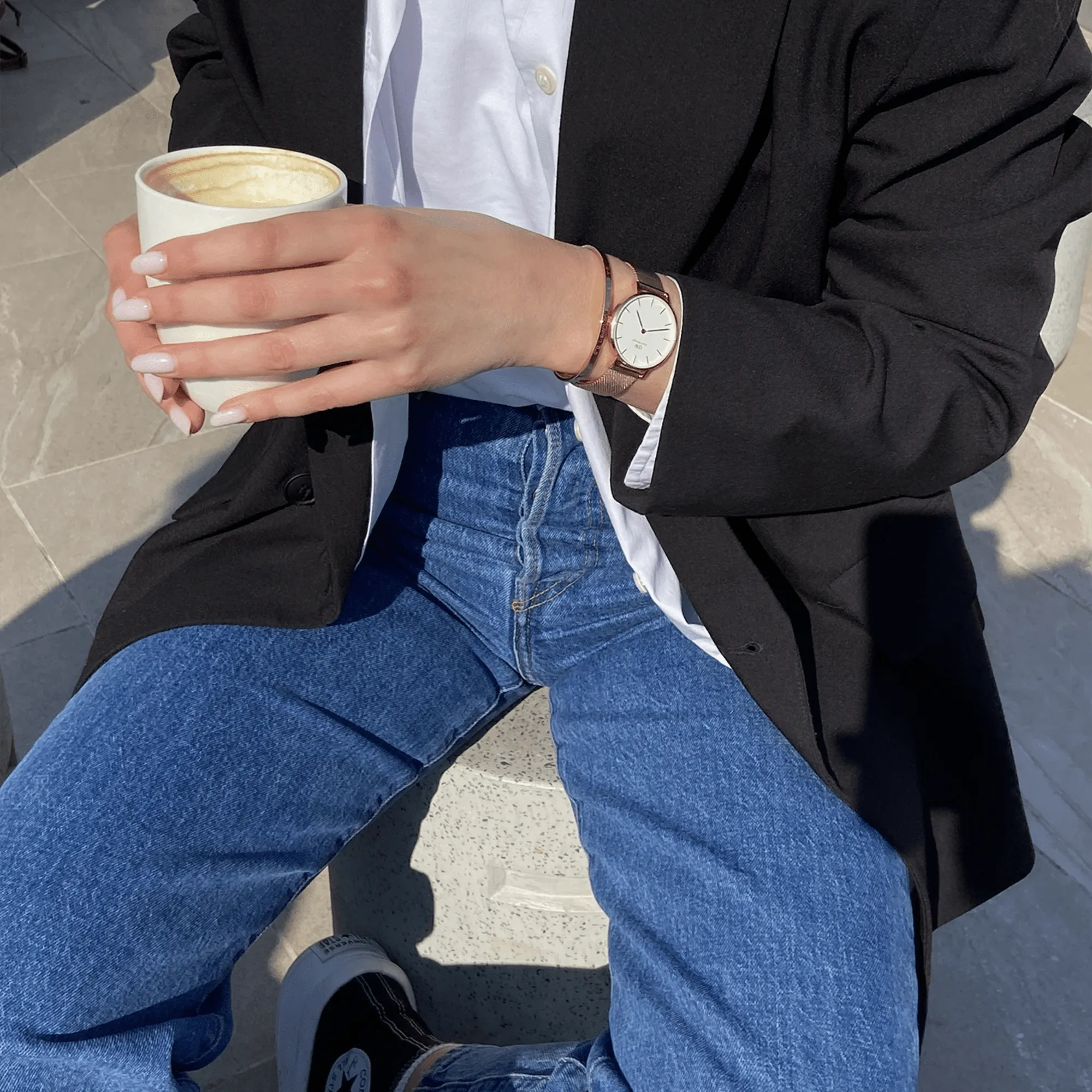 Daniel Wellington Petite 32 Melrose Rose Gold & White Watch