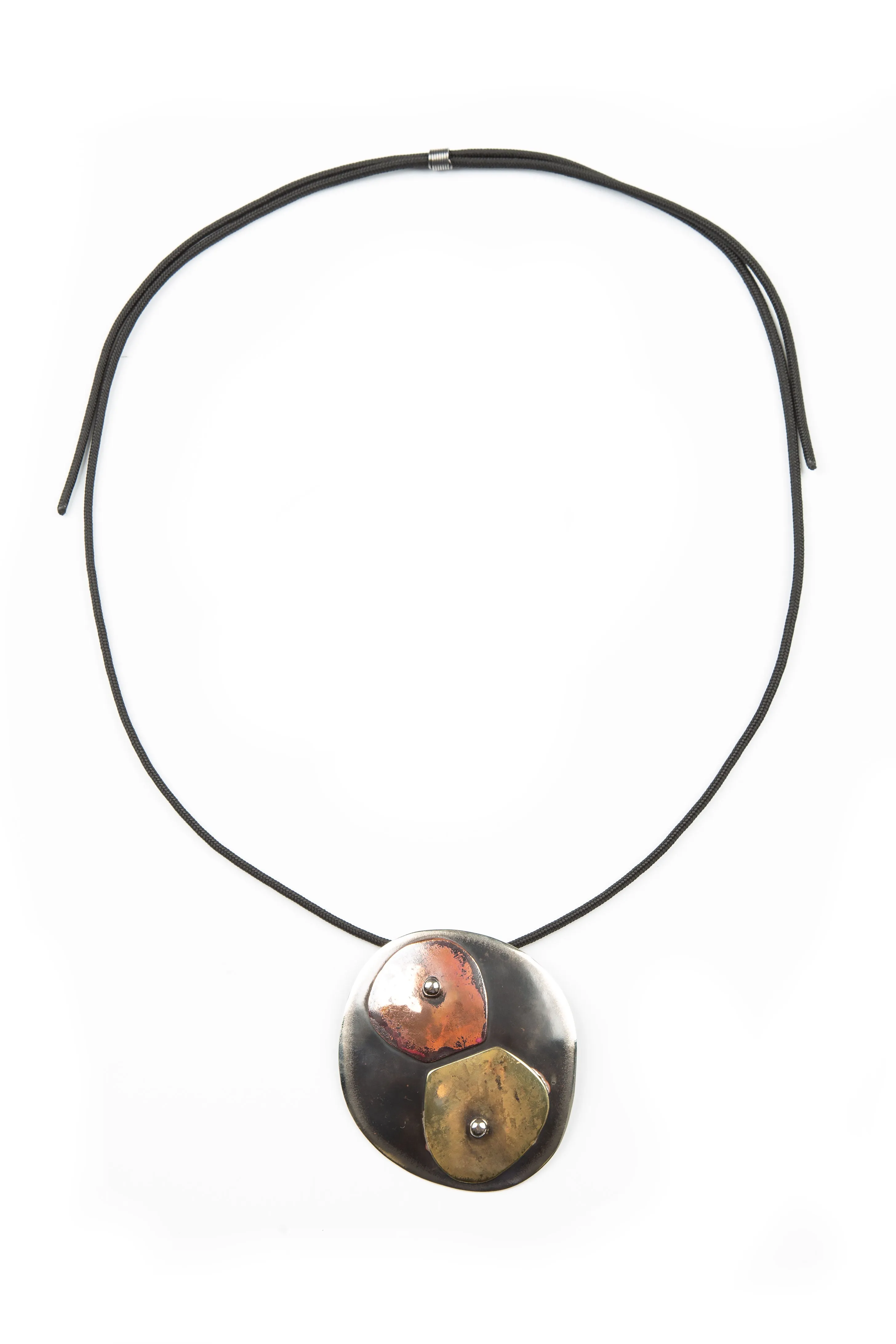 Eclipse Dual Metal Pendant Necklace