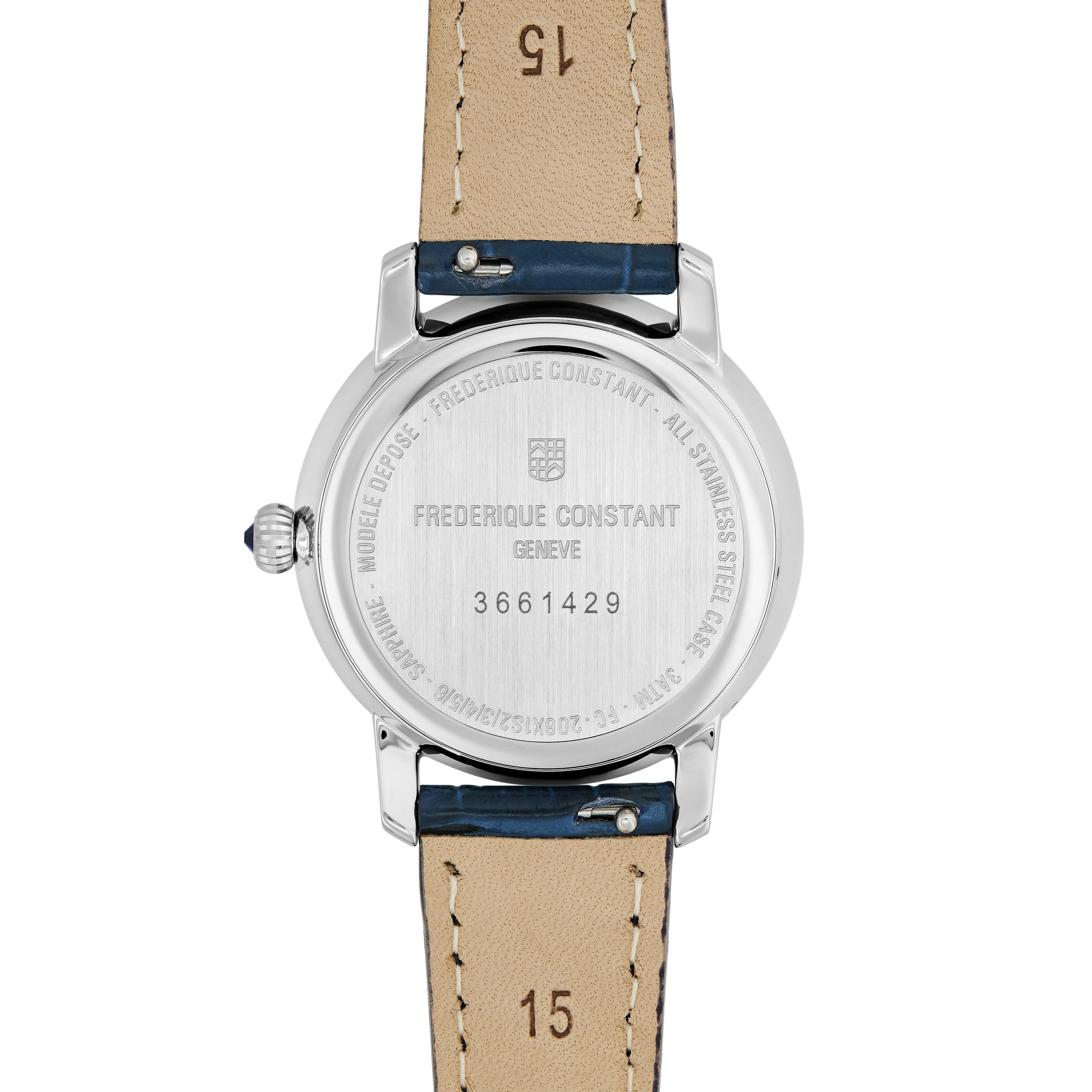 Frederique Constant Ladies Fc Slimline Moonphase DC Blue Watch FC-206MPWD1S6