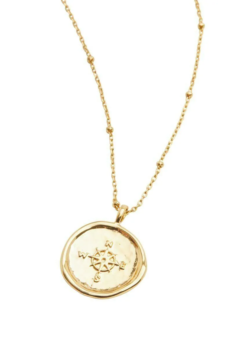 Gorjana Compass Gold Coin Necklace