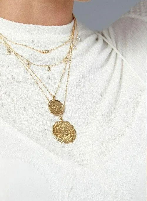 Gorjana Compass Gold Coin Necklace