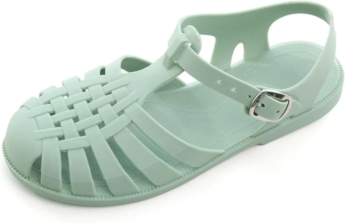 Hee grand Crystal Jelly Heel Sandals For Women Summer Beach Jelly Shoes