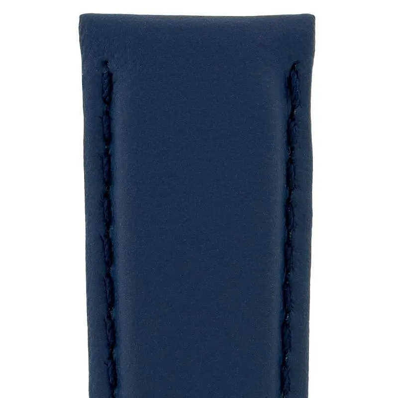 Hirsch RUNNER Water-Resistant Calf Leather Watch Strap in BLUE