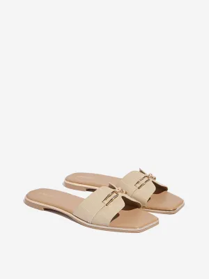 LUNA BLU Light Beige Hardware-Detailed Slides
