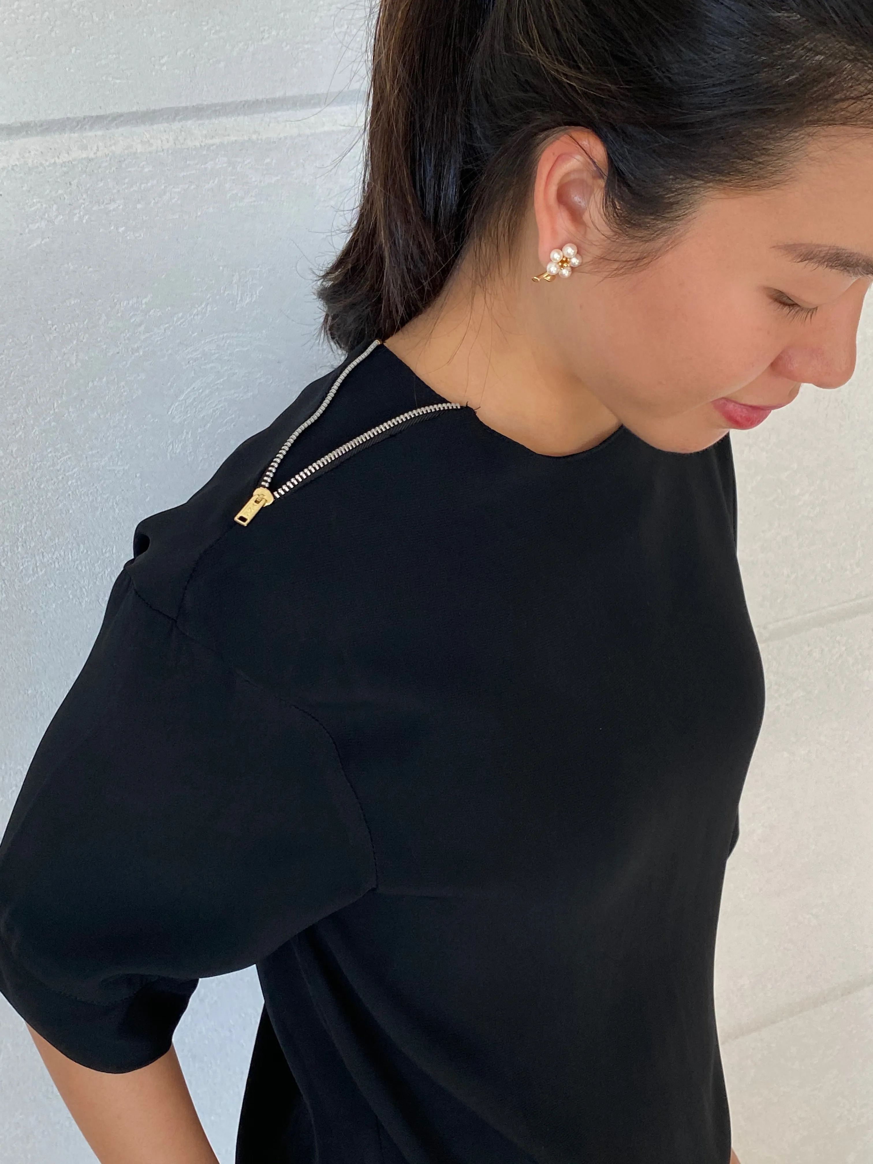 Mikaela Zipper Accent Top