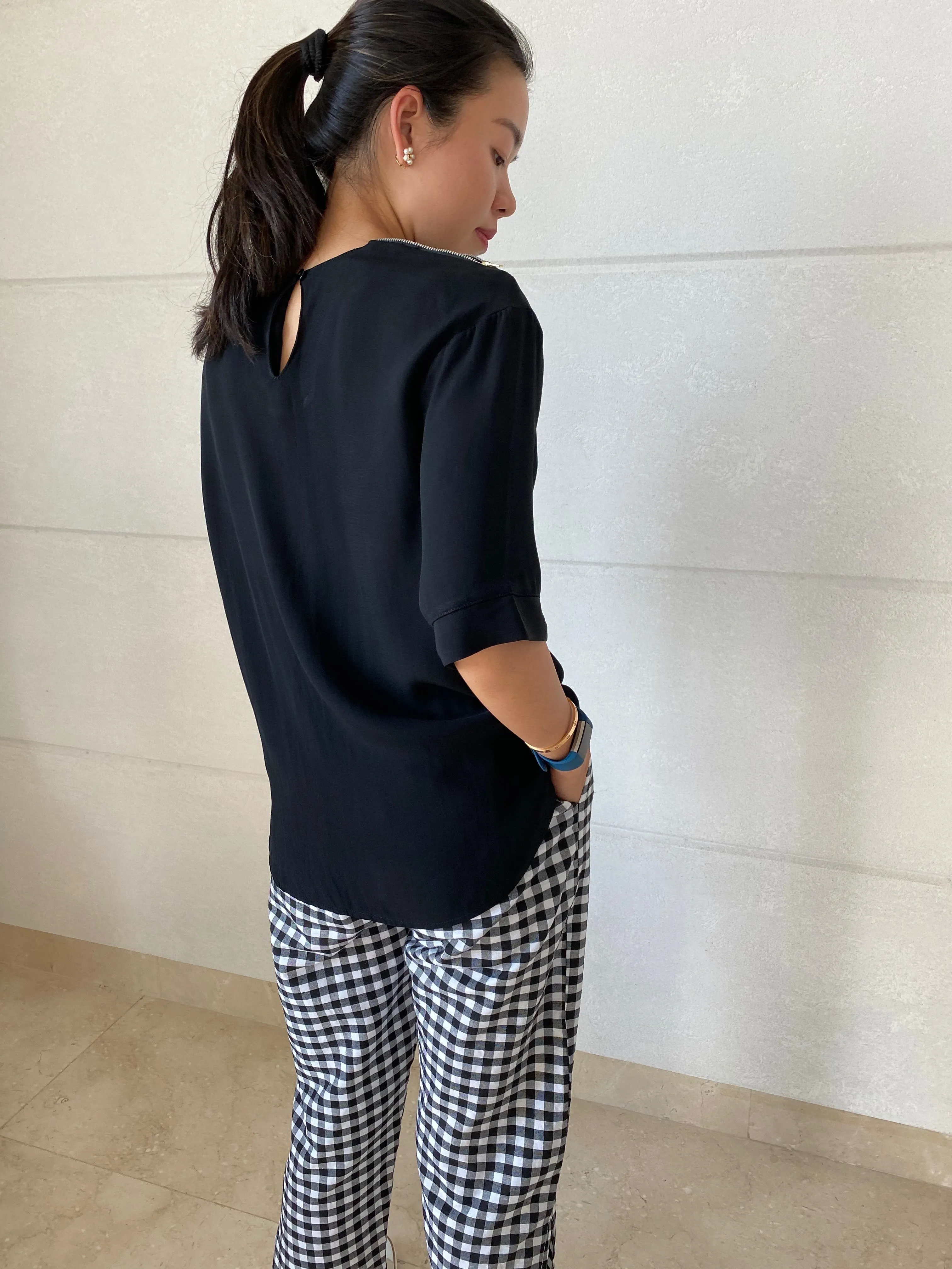 Mikaela Zipper Accent Top