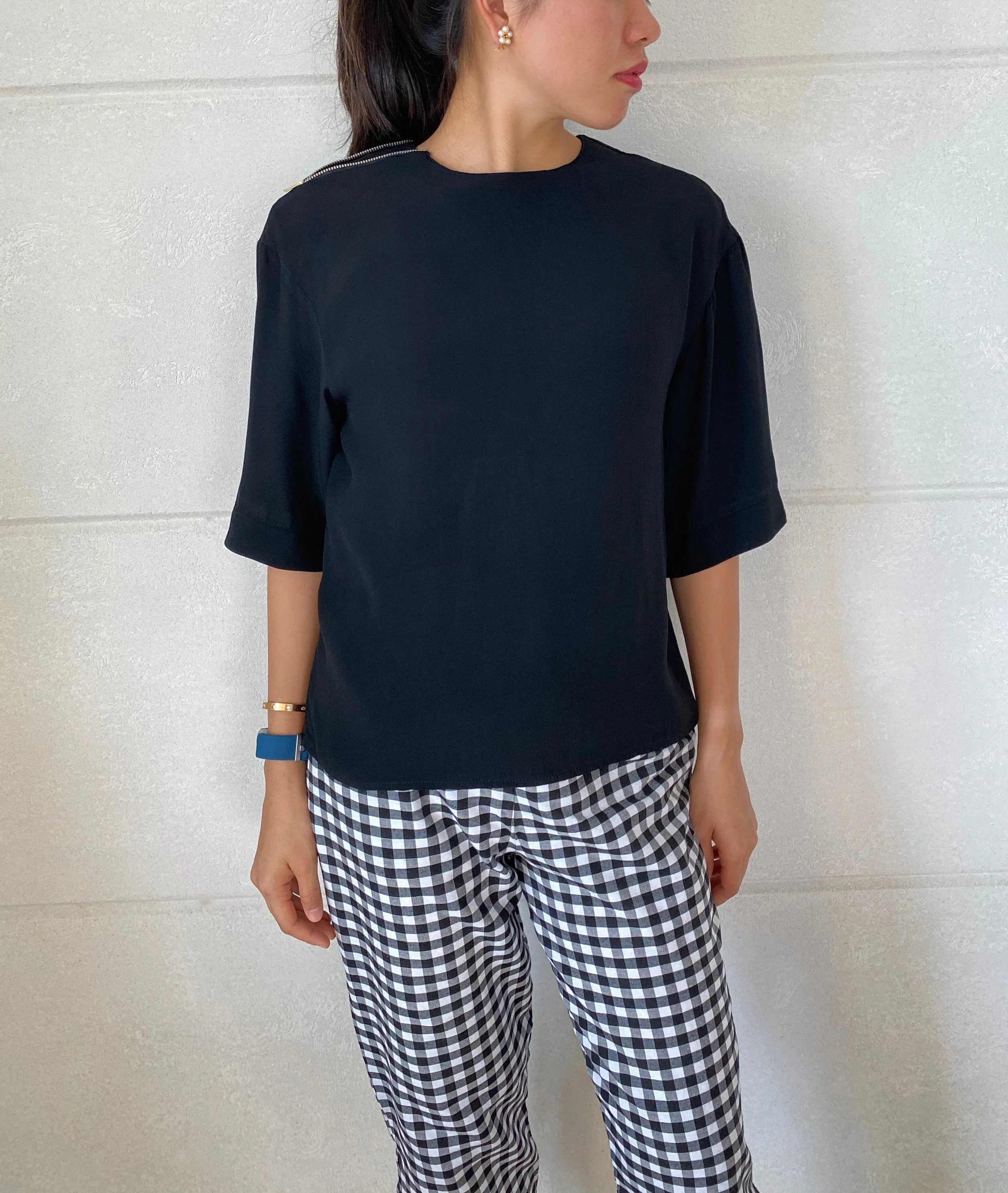 Mikaela Zipper Accent Top