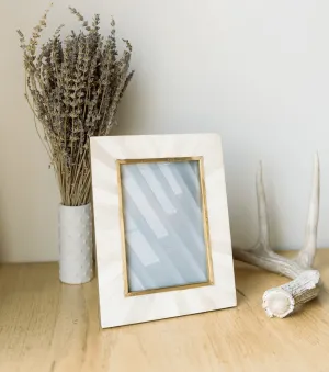 Mukhendu 5x7 Picture Frame - Bone, Brass Inlay