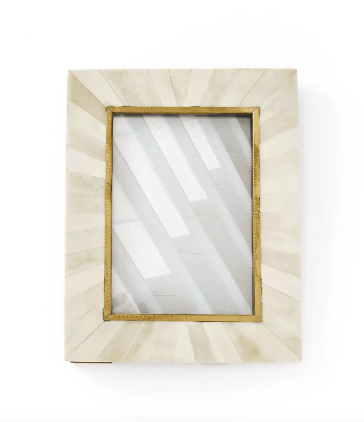 Mukhendu 5x7 Picture Frame - Bone, Brass Inlay