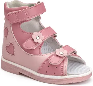 Orthopedic Sandals for Girls with Love Heart Pattern,Corrective High-Top AFO Shoes with Arch and Ankle Support