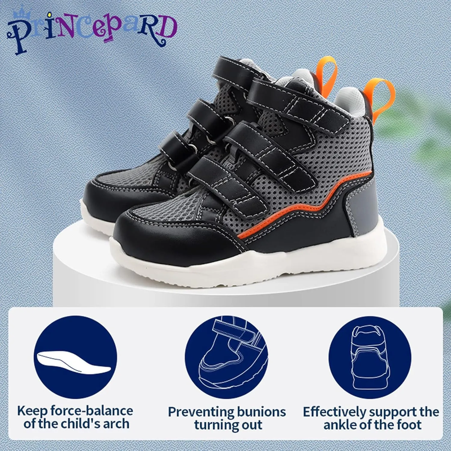 Orthopedic Sandals for Kids & Toddlers with High Back,ChildrensCorrective Shoes with Ankle and Arch Support and Breathable Net
