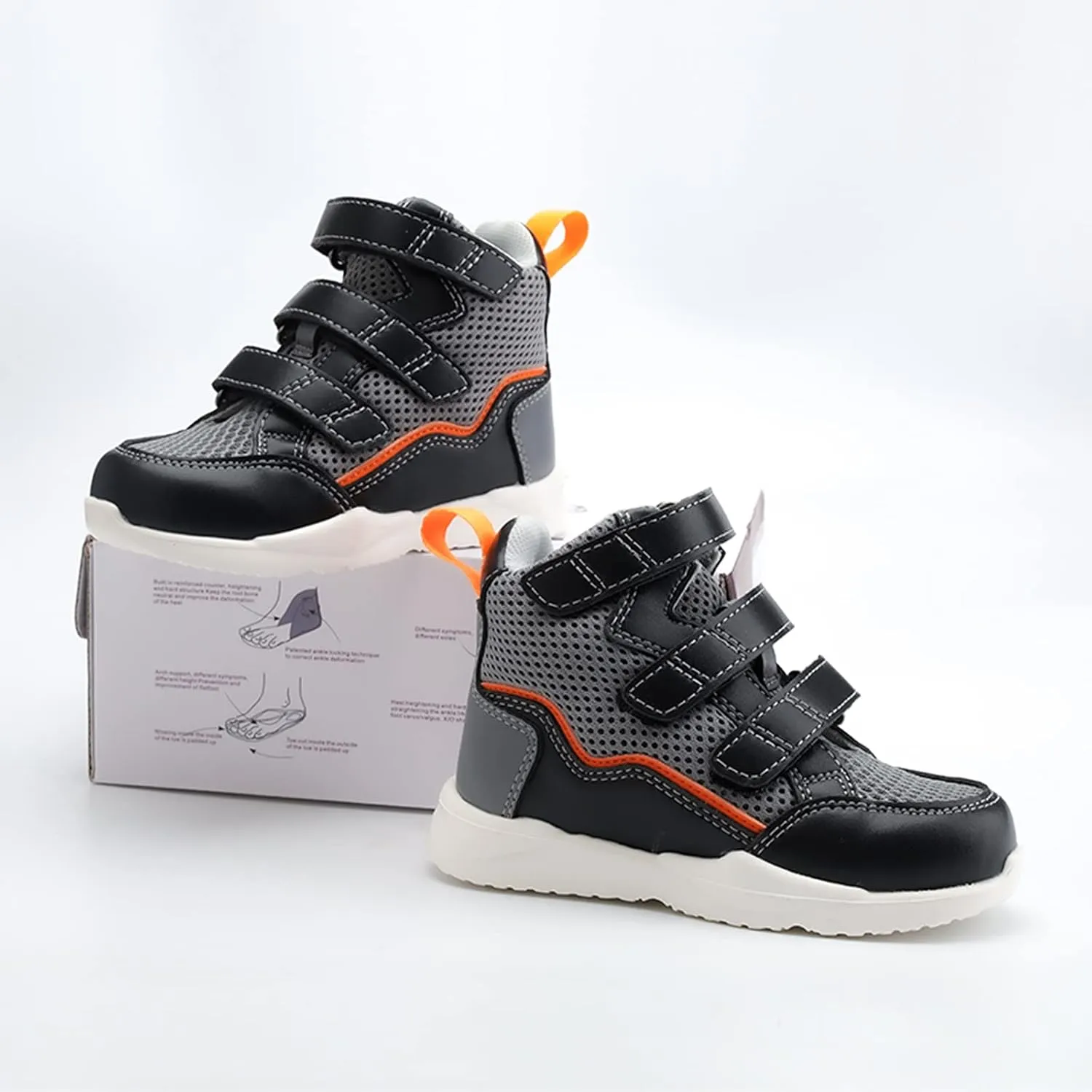 Orthopedic Sandals for Kids & Toddlers with High Back,ChildrensCorrective Shoes with Ankle and Arch Support and Breathable Net