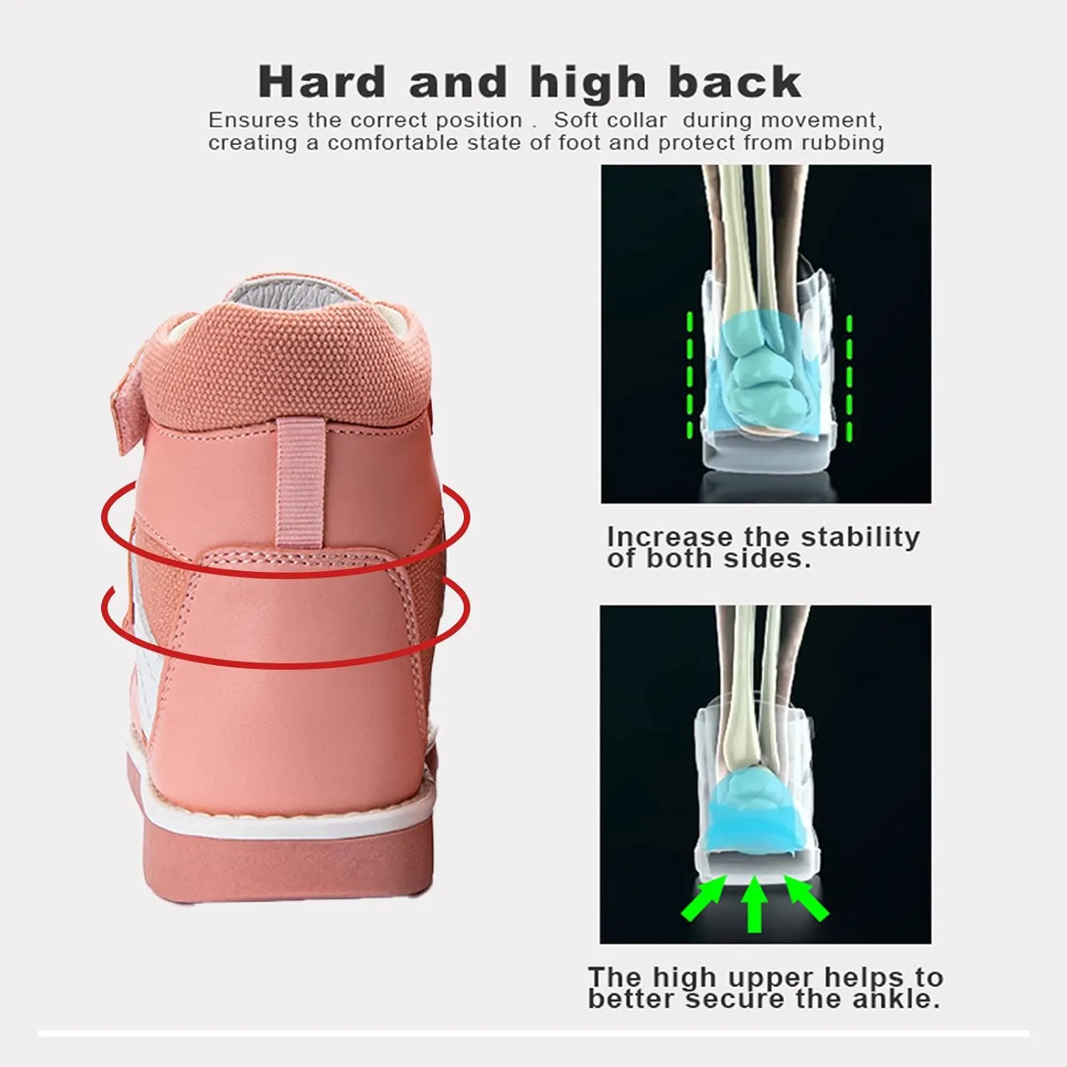 Orthopedic Sandals for Kids,Girls and Boys Closed-toe High Back Corrective Shoes with Arch and Ankle Support