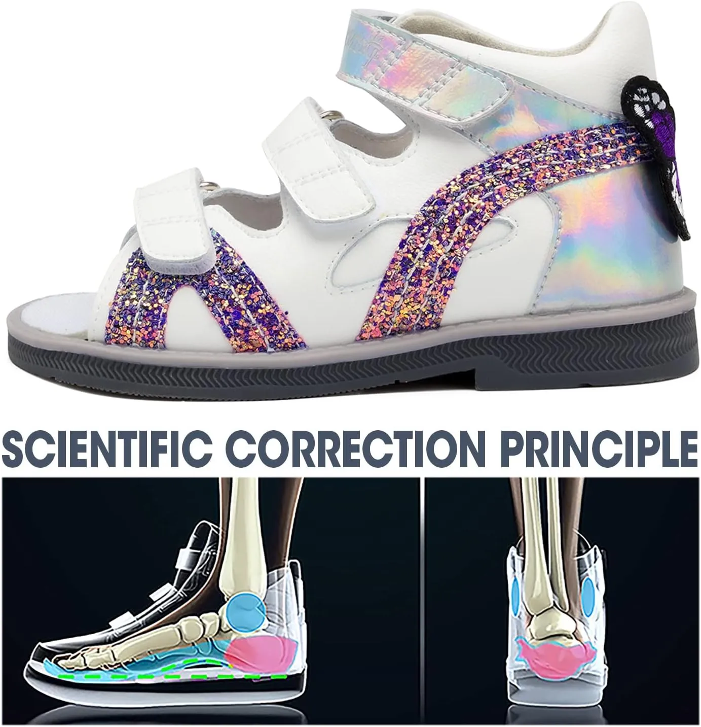 Orthopedic Sandals for Toddlers,Little Kids Leather Corrective Shoes with Arch and Ankle Support for Children's Foot Problems