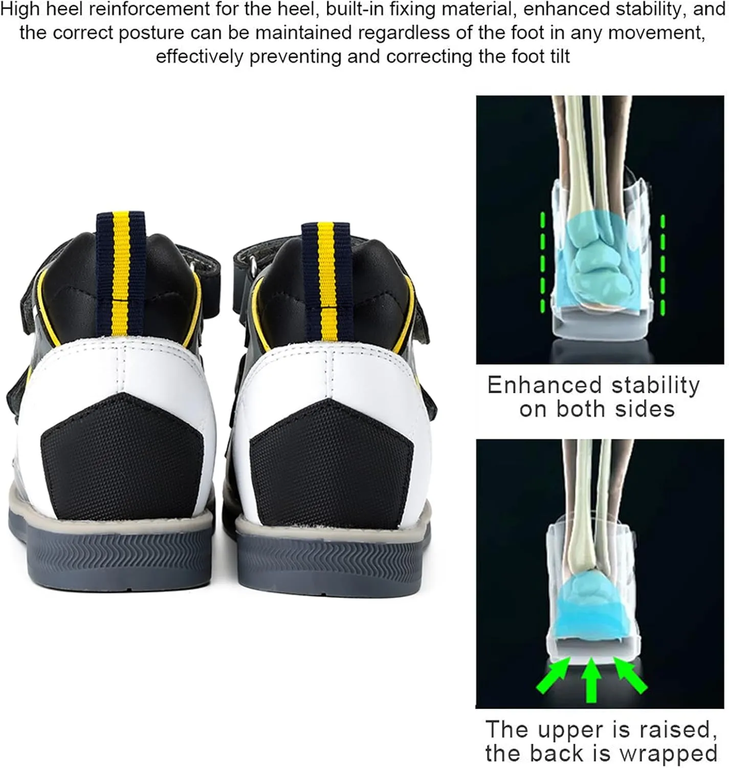 Orthopedic Sandals for Toddlers,Little Kids Leather Corrective Shoes with Arch and Ankle Support for Children's Foot Problems