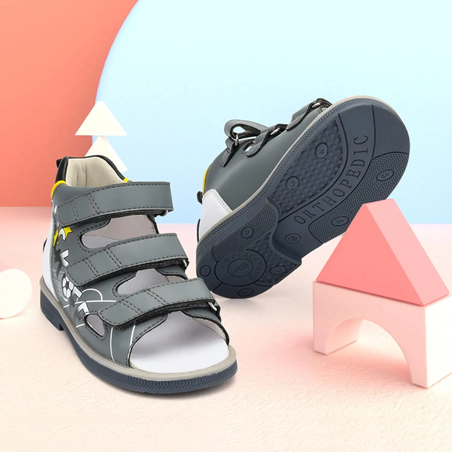 Orthopedic Sandals for Toddlers,Little Kids Leather Corrective Shoes with Arch and Ankle Support for Children's Foot Problems