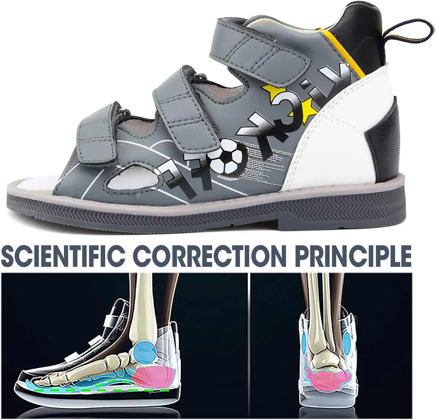 Orthopedic Sandals for Toddlers,Little Kids Leather Corrective Shoes with Arch and Ankle Support for Children's Foot Problems