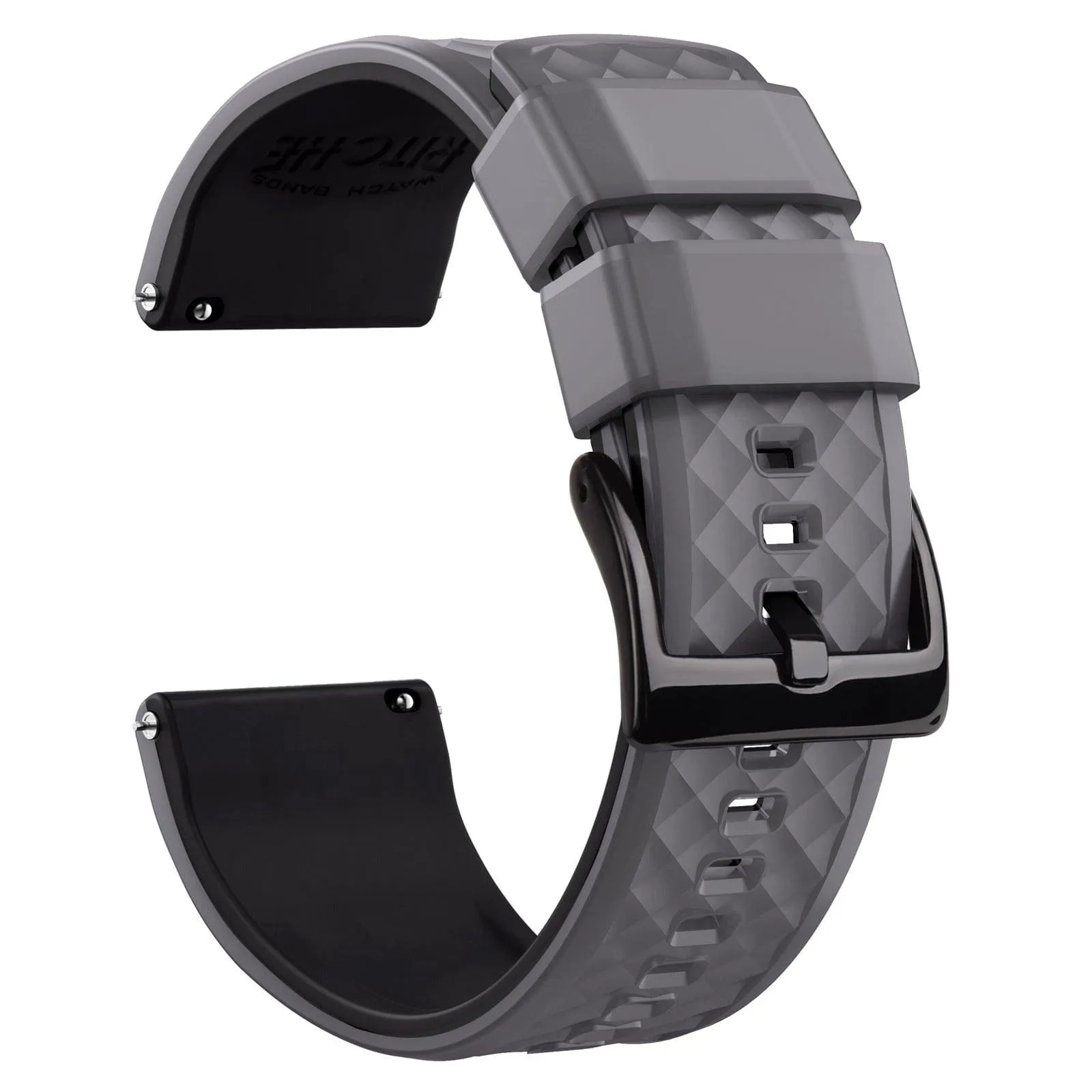 Ritche Smokey/Grey Classic Silicone Quick Release Watch Bands