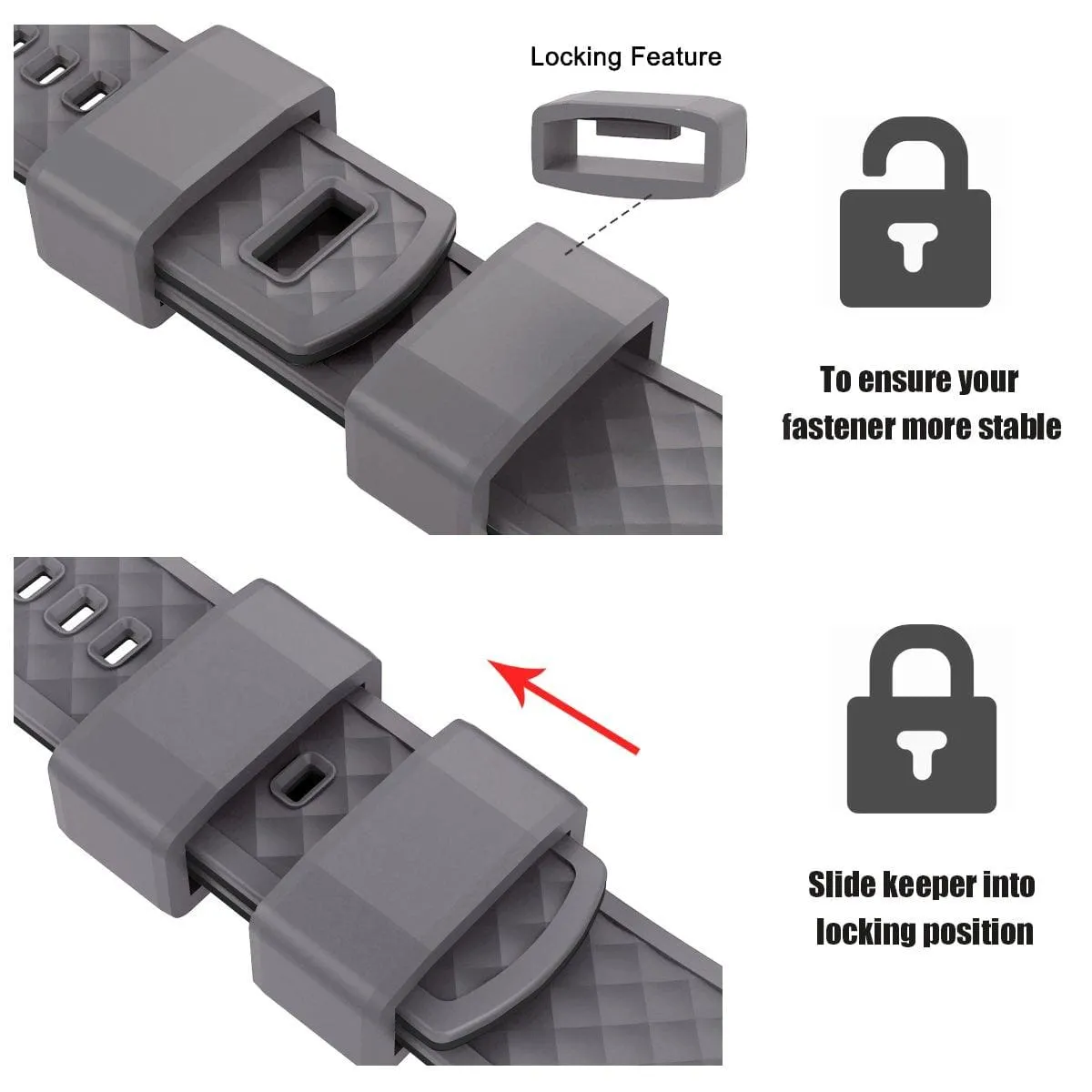 Ritche Smokey/Grey Classic Silicone Quick Release Watch Bands