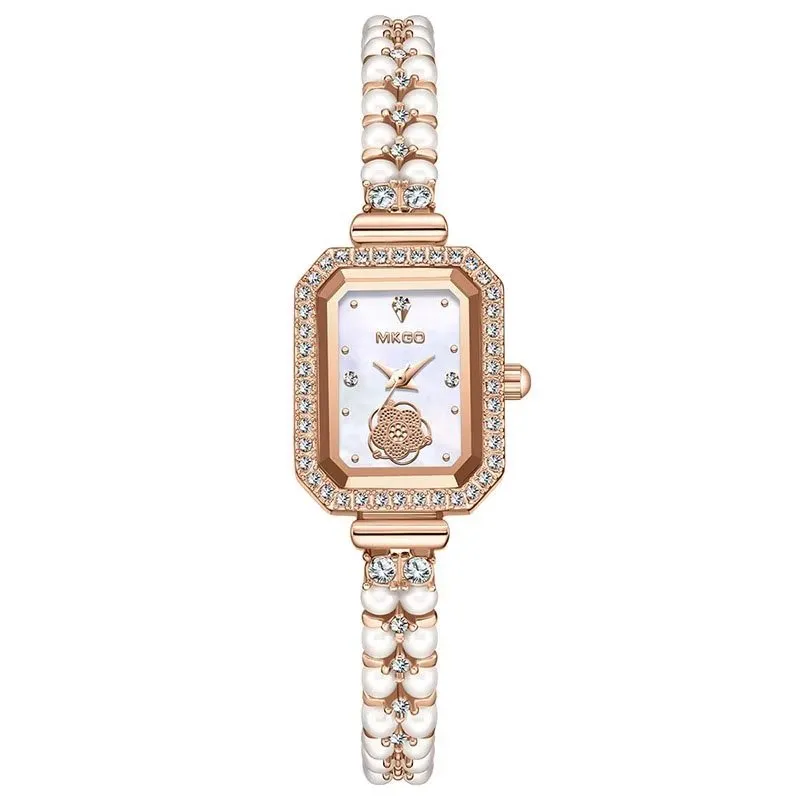 SleekSquare DiamondAura Roman Intricate Wristwatch