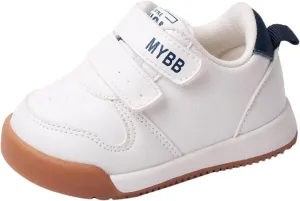 Spring and Summer Children Infant Infant Shoes Boys and Girls Sports Shoes Flat Bottom Non Slip Comfortable Solid Color Double Band Hook Loop Baby Shoes 12-18 Months