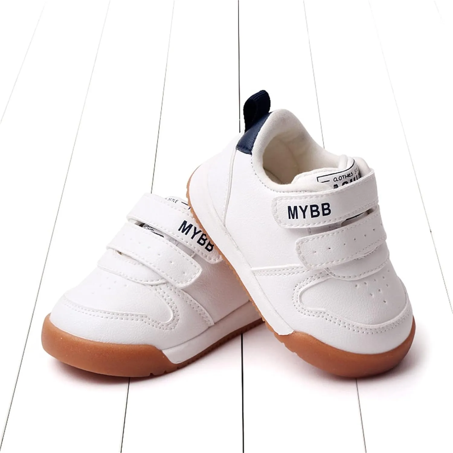 Spring and Summer Children Infant Infant Shoes Boys and Girls Sports Shoes Flat Bottom Non Slip Comfortable Solid Color Double Band Hook Loop Baby Shoes 12-18 Months