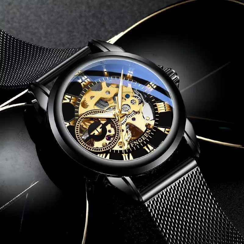 StratosLuxe Stainless Steel Round Quartz Heavyweight