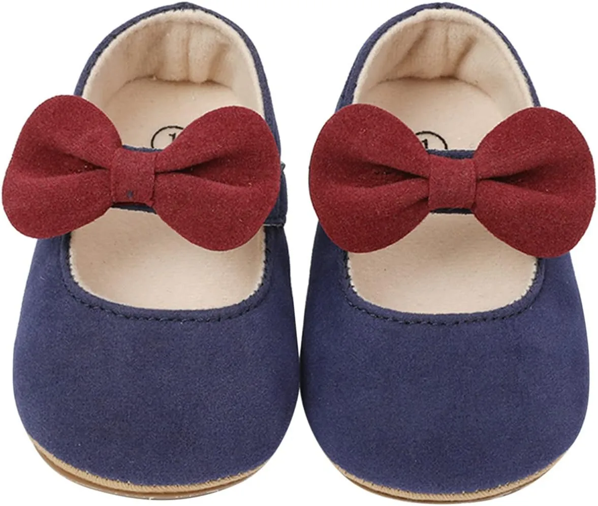Toddler Kids Infant Girls Soild Bowknot Princress Shoes Soft Sole The Floor Barefoot Non Led Kids Shoes for Girls