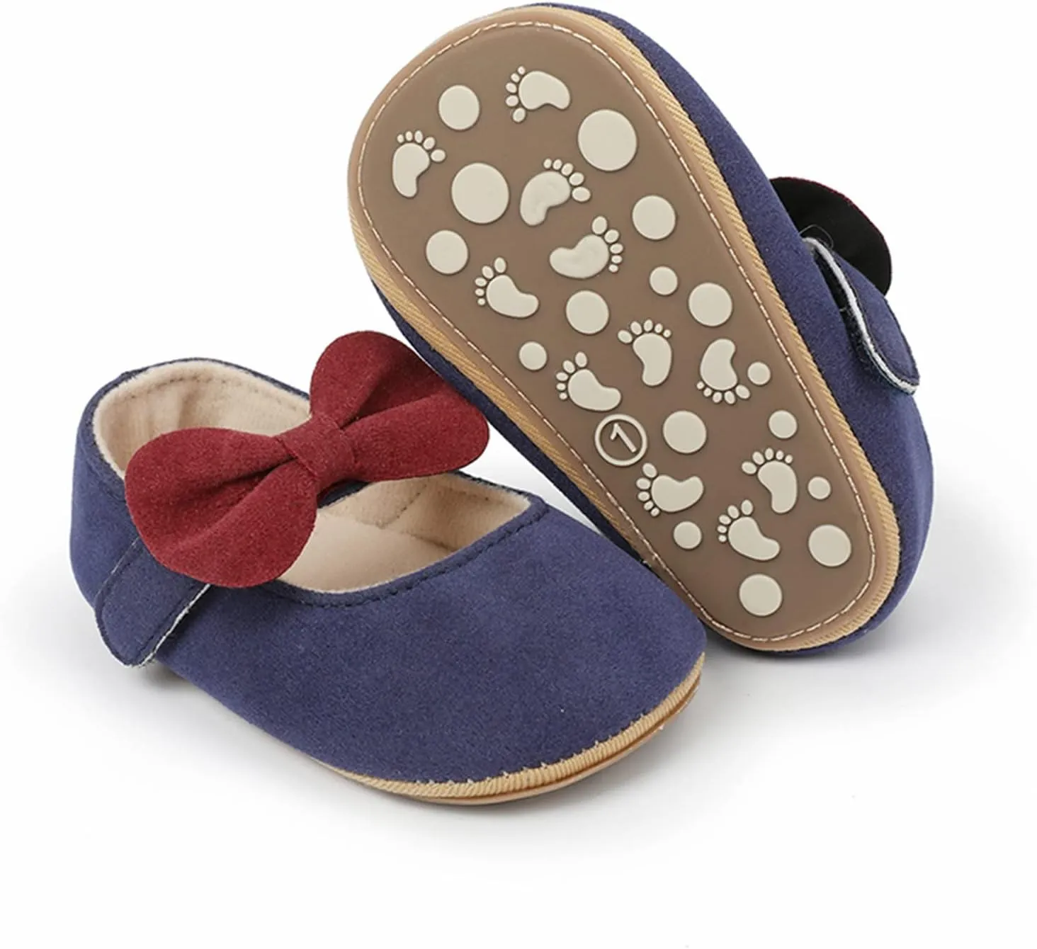 Toddler Kids Infant Girls Soild Bowknot Princress Shoes Soft Sole The Floor Barefoot Non Led Kids Shoes for Girls