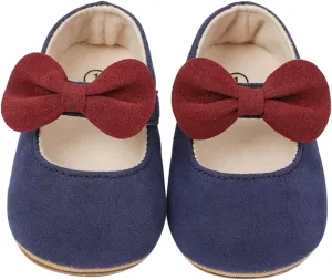 Toddler Kids Infant Girls Soild Bowknot Princress Shoes Soft Sole The Floor Barefoot Non Led Kids Shoes for Girls
