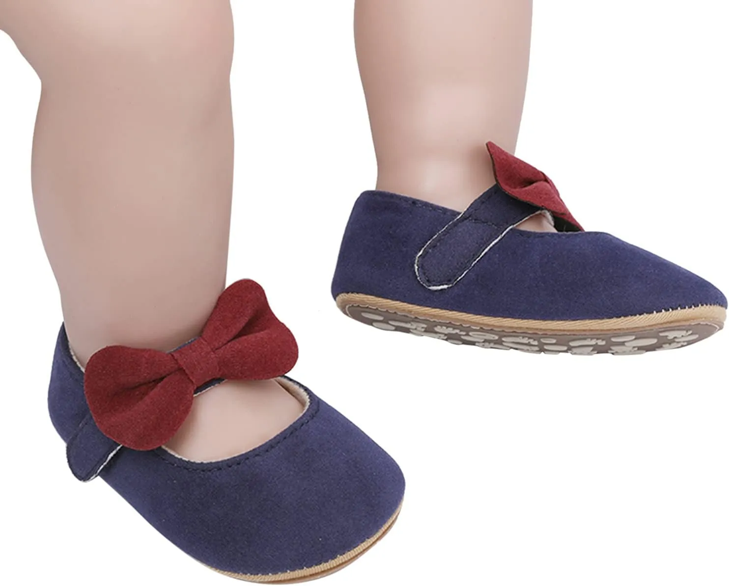 Toddler Kids Infant Girls Soild Bowknot Princress Shoes Soft Sole The Floor Barefoot Non Led Kids Shoes for Girls