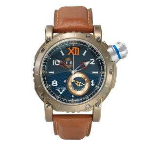 Visconti Automatic Watch Grand Cruise GMT Bronze Leather Strap W110-01-143-1411