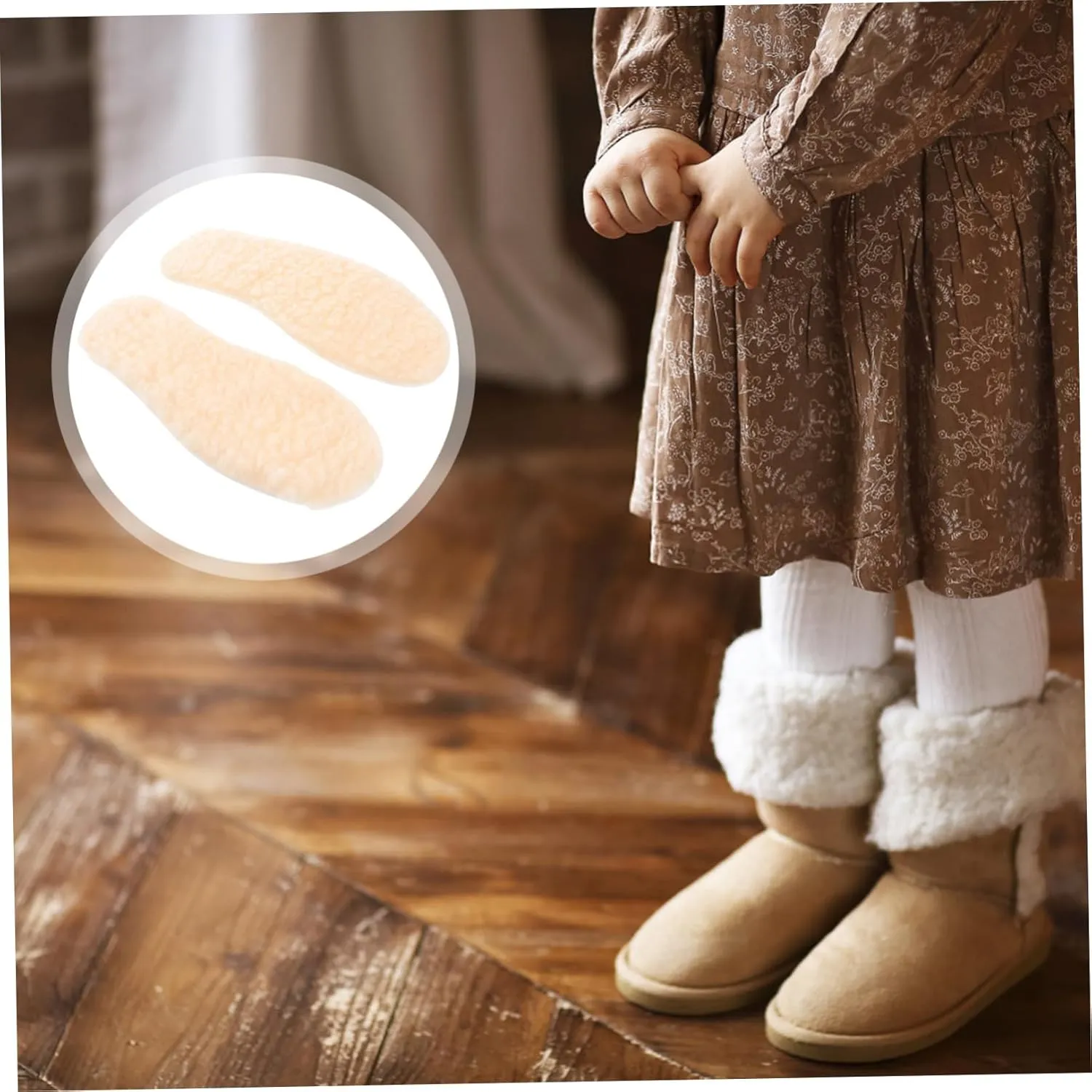 Warm Winter Insole for Boys and Girls Soft Sole Baby Shoes Sheepskin Inserts Boys and Girls Insoles Non-Slip Breathable