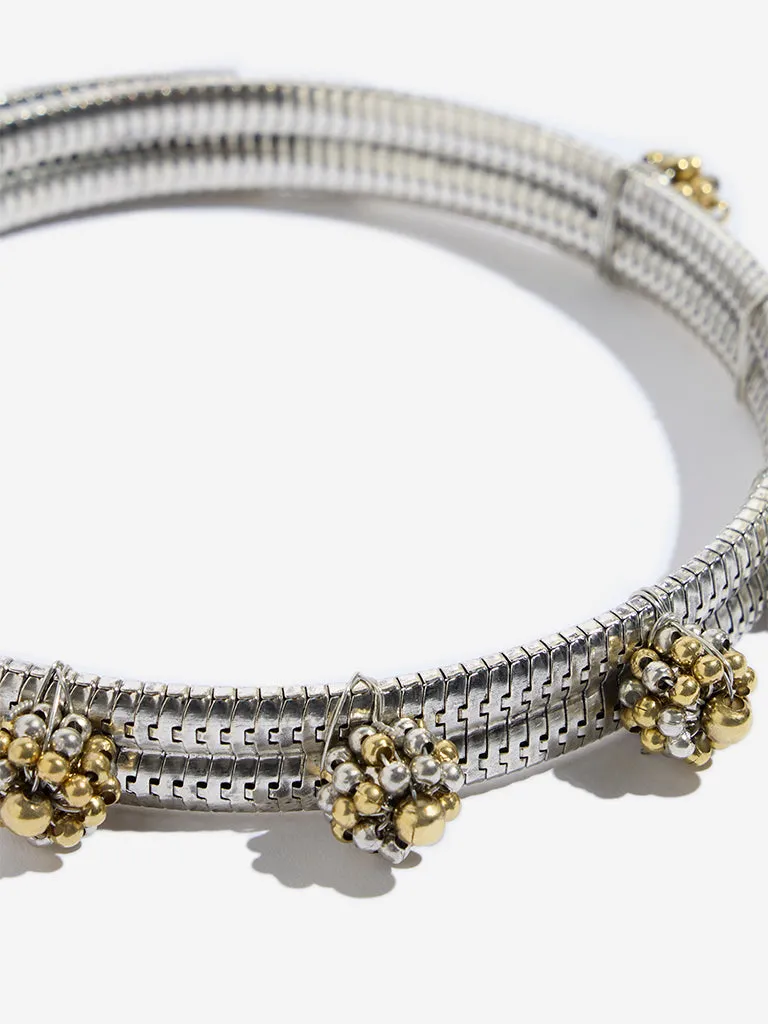 Westside Accessories Silver Dual Tone Bunch Choker