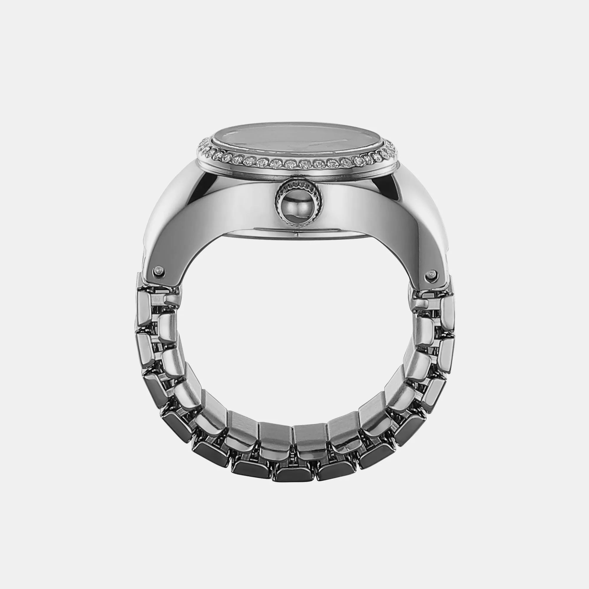 Women's Silver Analog Stainless Steel Ring Watch ES5321